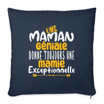 une maman géniale - Housse de coussin décorative 45 x 45 cm - bleu marine - Devant