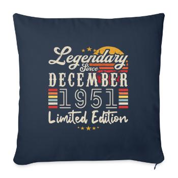 Legendary since December 1951 Limited Edition - Housse de coussin décorative 45 x 45 cm - bleu marine - Devant