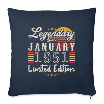 Legendary since January 1951 Limited Edition - Housse de coussin décorative 45 x 45 cm - bleu marine - Devant