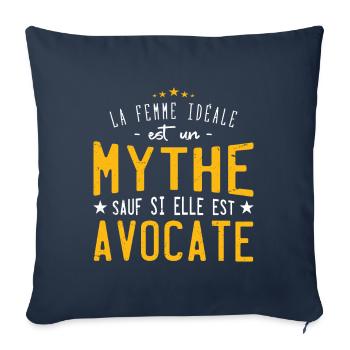 Avocate idéale mythe cadeau noël - Housse de coussin décorative 45 x 45 cm - bleu marine - Devant