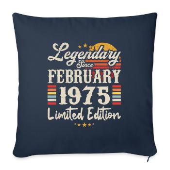 Legendary Since February 1975 | Limited Edition - Housse de coussin décorative 45 x 45 cm - bleu marine - Devant