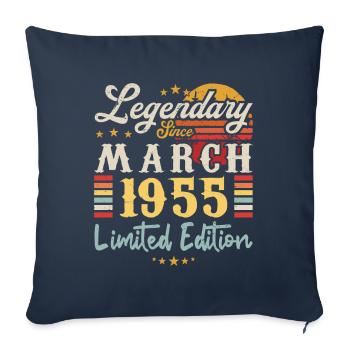 Legendary Since March 1955 - Limited Edition - Housse de coussin décorative 45 x 45 cm - bleu marine - Devant