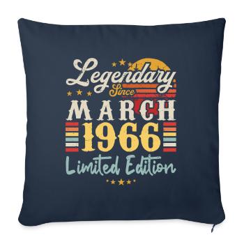 Legendary Since March 1966 - Limited Edition - Housse de coussin décorative 45 x 45 cm - bleu marine - Devant