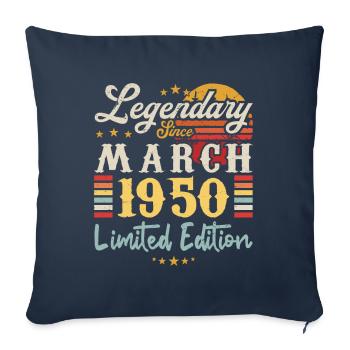 Legendary Since March 1950 - Limited Edition - Housse de coussin décorative 45 x 45 cm - bleu marine - Devant