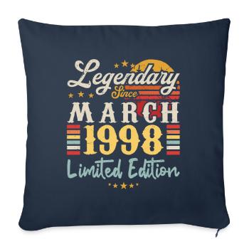 Legendary Since March 1998 - Limited Edition - Housse de coussin décorative 45 x 45 cm - bleu marine - Devant