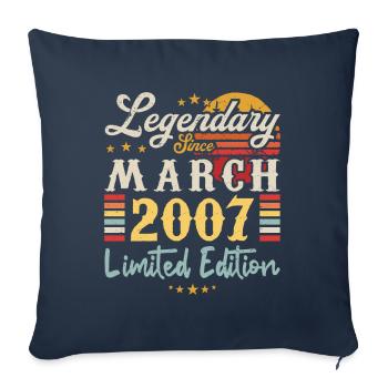 Legendary Since March 2007 - Limited Edition - Housse de coussin décorative 45 x 45 cm - bleu marine - Devant