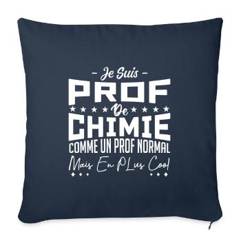 Meilleur prof de chimie - Housse de coussin décorative 45 x 45 cm - bleu marine - Devant