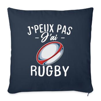 Je peux pas j'ai rugby - Housse de coussin décorative 45 x 45 cm - bleu marine - Devant
