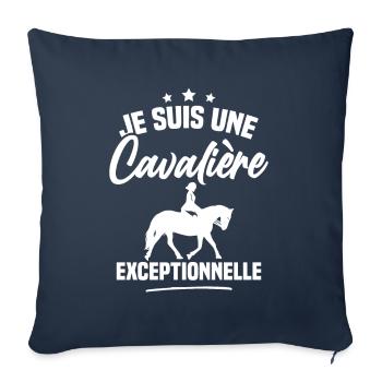 Je suis une cavalière exceptionnelle - Housse de coussin décorative 45 x 45 cm - bleu marine - Devant