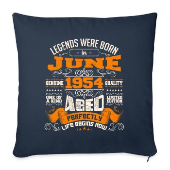 Legends were born in June 1954 | limited Edition - Housse de coussin décorative 45 x 45 cm - bleu marine - Devant