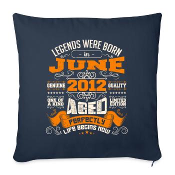 Legends were born in June 2012 | limited Edition - Housse de coussin décorative 45 x 45 cm - bleu marine - Devant