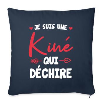 Je suis une kine qui dechire - Housse de coussin décorative 45 x 45 cm - bleu marine - Devant