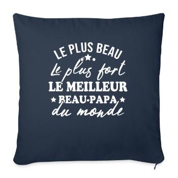 le meilleur beau papa du monde - Housse de coussin décorative 45 x 45 cm - bleu marine - Devant