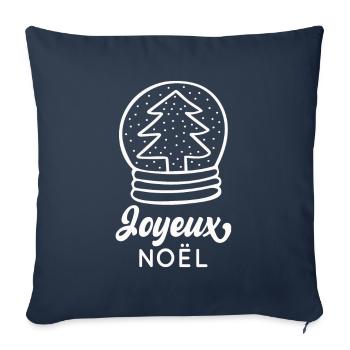 Joyeux Noël - Housse de coussin décorative 45 x 45 cm - bleu marine - Devant