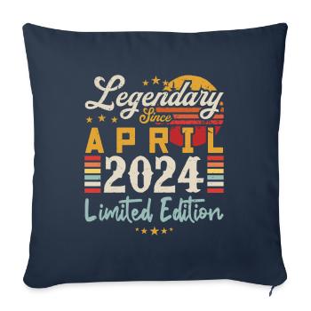 Legendary Since April 2024 | Limited Edition - Sofa pillowcase 17,3'' x 17,3'' (45 x 45 cm) - navy - Front