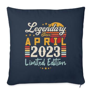 Legendary Since April 2023 | Limited Edition - Sofa pillowcase 17,3'' x 17,3'' (45 x 45 cm) - navy - Front