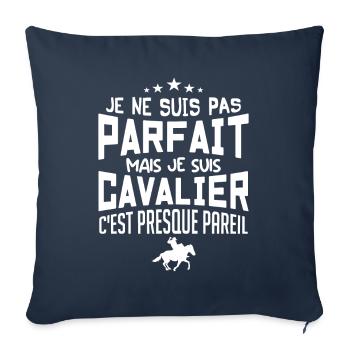 je ne suis pas parfait mais je suis cavalier - Housse de coussin décorative 45 x 45 cm - bleu marine - Devant