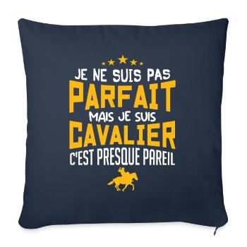 pas parfait mais cavalier - Housse de coussin décorative 45 x 45 cm - bleu marine - Devant
