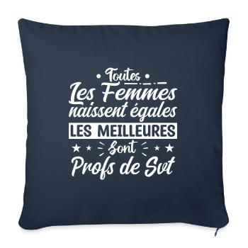les meilleures femmes sont profs de SVT - Housse de coussin décorative 45 x 45 cm - bleu marine - Devant