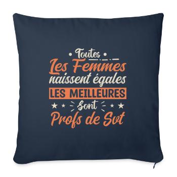 les meilleures femmes sont profs de SVT - Housse de coussin décorative 45 x 45 cm - bleu marine - Devant