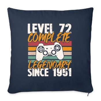 Cadeau d'anniversaire, Niveau 72 complete 1951 - Housse de coussin décorative 45 x 45 cm - bleu marine - Devant