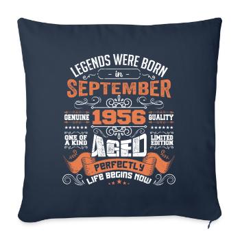 legends were born in September 1956 | gift ideas - Housse de coussin décorative 45 x 45 cm - bleu marine - Devant