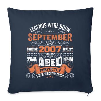 legends were born in September 2007 | gift ideas - Housse de coussin décorative 45 x 45 cm - bleu marine - Devant