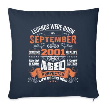 legends were born in September 2001 | gift ideas - Housse de coussin décorative 45 x 45 cm - bleu marine - Devant