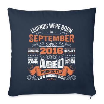 legends were born in September 2016 | gift ideas - Housse de coussin décorative 45 x 45 cm - bleu marine - Devant