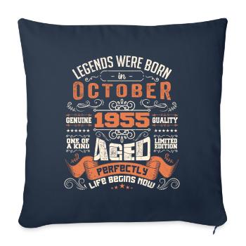 legends were born in October 1955, Limited Edition - Housse de coussin décorative 45 x 45 cm - bleu marine - Devant