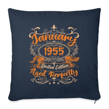 January 1955 | Aged Perfectly | Limited Edition - Housse de coussin décorative 45 x 45 cm - bleu marine - Devant