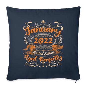 Januar 2022 | Perfekt gealtert | Limitierte Auflage - Sofakissenbezug 45 x 45 cm - Navy - Vorne