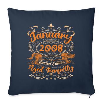 January 2008 | Aged Perfectly | Limited Edition - Housse de coussin décorative 45 x 45 cm - bleu marine - Devant