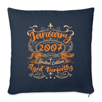 January 2007 | Aged Perfectly | Limited Edition - Housse de coussin décorative 45 x 45 cm - bleu marine - Devant