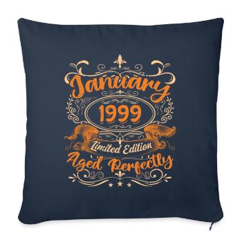 January 1999 | Aged Perfectly | Limited Edition - Housse de coussin décorative 45 x 45 cm - bleu marine - Devant