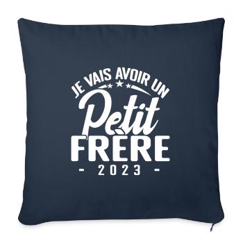I'm going to have a little brother 2023, child ad - Sofa pillowcase 17,3'' x 17,3'' (45 x 45 cm) - navy - Front