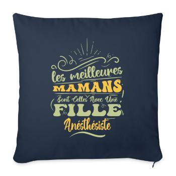 Meilleure Maman Avec Fille Anésthésiste - Housse de coussin décorative 45 x 45 cm - bleu marine - Devant