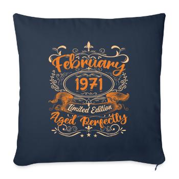 February 1971 | Aged Perfectly - Sofa pillowcase 17,3'' x 17,3'' (45 x 45 cm) - navy - Front