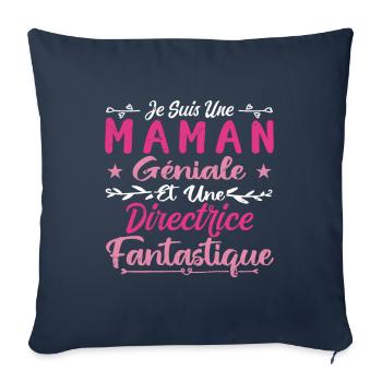 Je Suis Une Maman Géniale Et Une Directrice Fantas - Housse de coussin décorative 45 x 45 cm - bleu marine - Devant