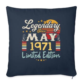 Legendary since May 1971 Limited Edition - Housse de coussin décorative 45 x 45 cm - bleu marine - Devant