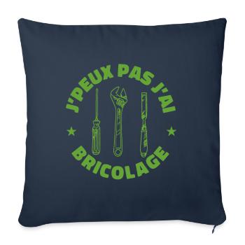 j'peux pas j'ai bricolage réparer bricoleur - Housse de coussin décorative 45 x 45 cm - bleu marine - Devant