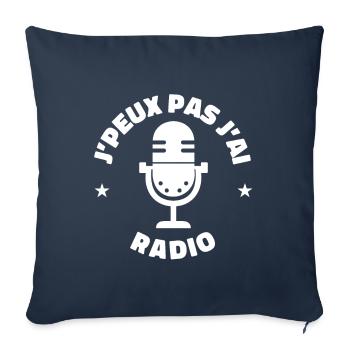 animateur je peux pas j'ai radio - Housse de coussin décorative 45 x 45 cm - bleu marine - Devant