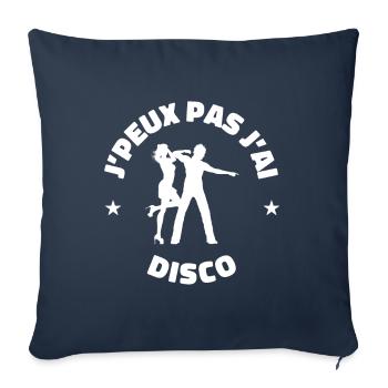 disco je peux pas j'ai disco danse - Housse de coussin décorative 45 x 45 cm - bleu marine - Devant
