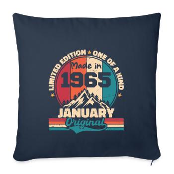 Birthday gift January 1965 Limited Edition - Sofa pillowcase 17,3'' x 17,3'' (45 x 45 cm) - navy - Front