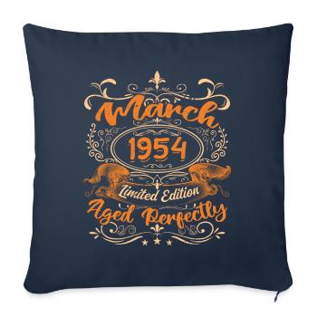 March 1954 | Aged Perfectly - Housse de coussin décorative 45 x 45 cm - bleu marine - Devant