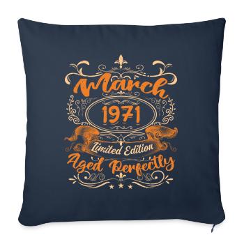 March 1971 | Aged Perfectly - Sofa pillowcase 17,3'' x 17,3'' (45 x 45 cm) - navy - Front