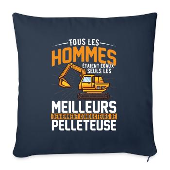 Les meilleurs deviennent conducteurs de pelleteuse - Housse de coussin décorative 45 x 45 cm - bleu marine - Devant