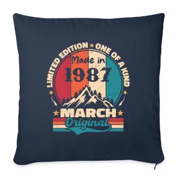 March 1987 | Aged Perfectly - Housse de coussin décorative 45 x 45 cm - bleu marine - Devant