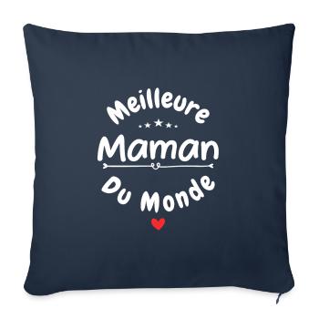 Meilleure Maman Du Monde - Housse de coussin décorative 45 x 45 cm - bleu marine - Devant