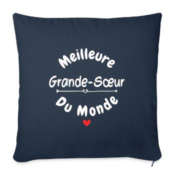 Meilleure grande sœur - Housse de coussin décorative 45 x 45 cm - bleu marine - Devant